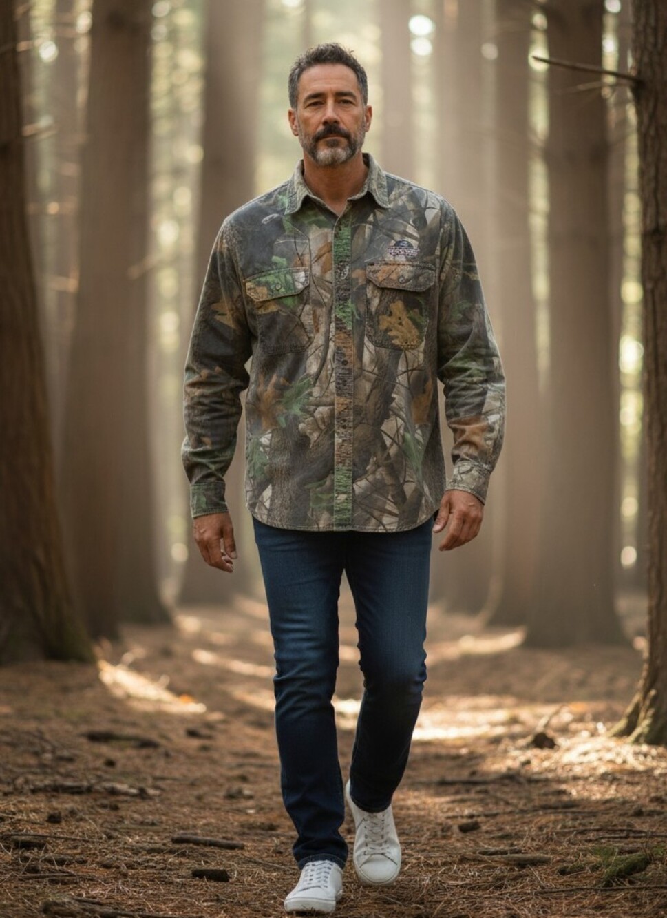 Vintage Walls Bill Jordan's Advantage Timber Camo Long Sleeve Shirt 3XL